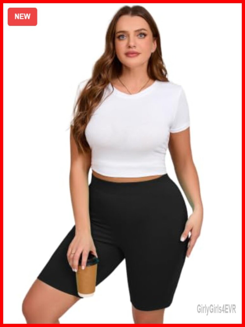 Plus Size Biker Shorts 8 Inch High Waist Tummy Control Athletic Workout Yoga Gym